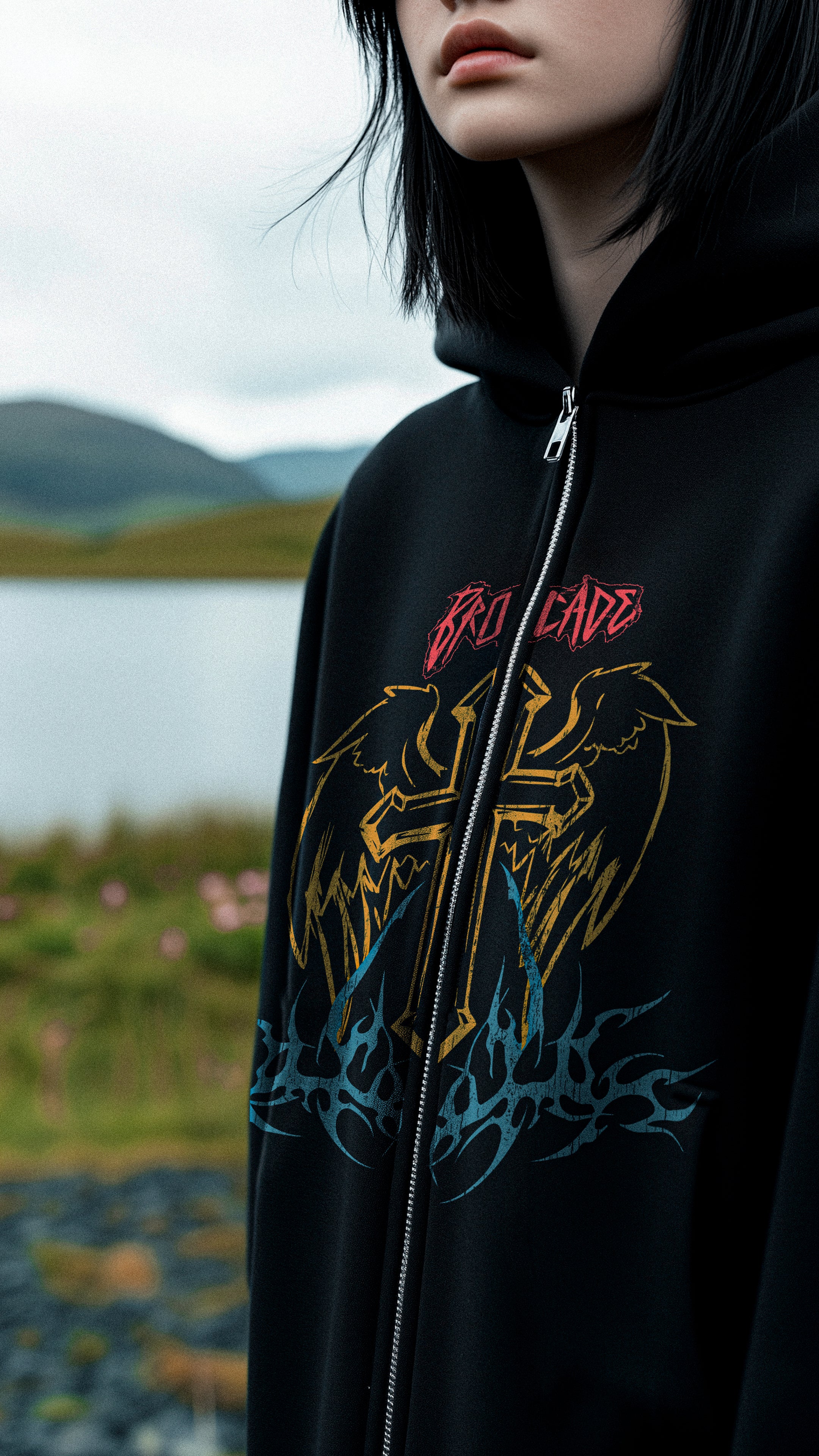 AWSU FUR BLACK ZIPUP HOODIE