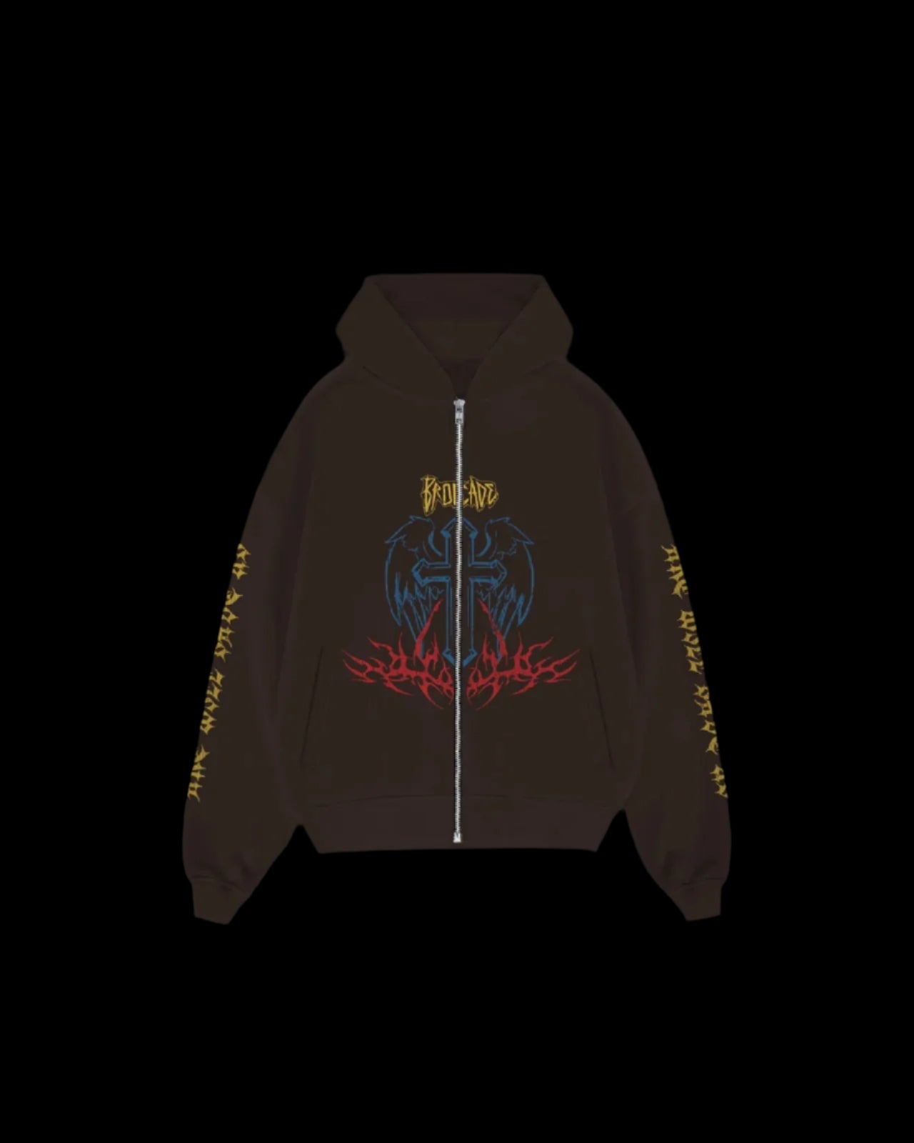 AWSU FUR BROWN ZIP UP HOODIE