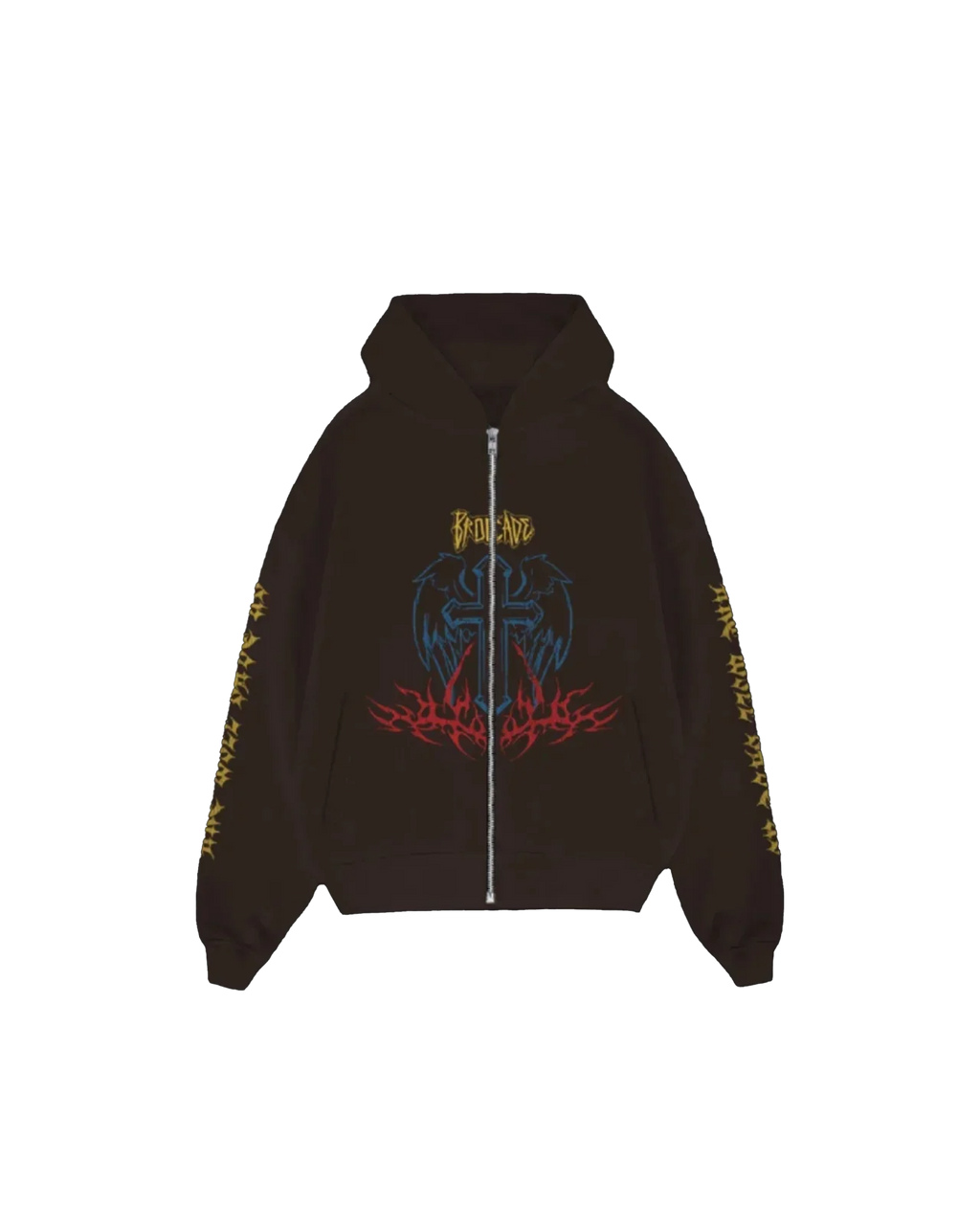 AWSU FUR BROWN ZIP UP HOODIE