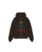 AWSU FUR BROWN ZIP UP HOODIE