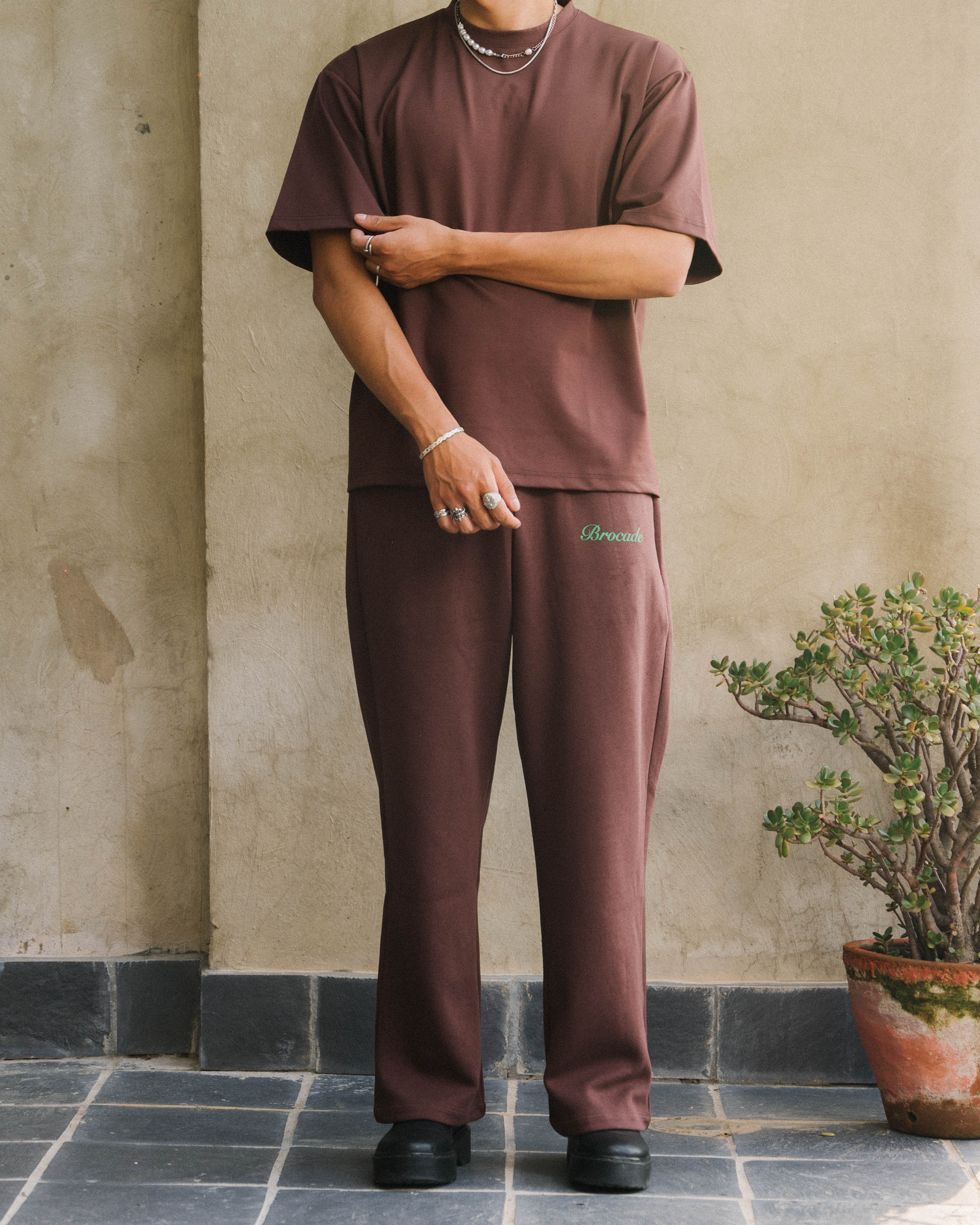 GREEN MONO TROUSER (BROWN)