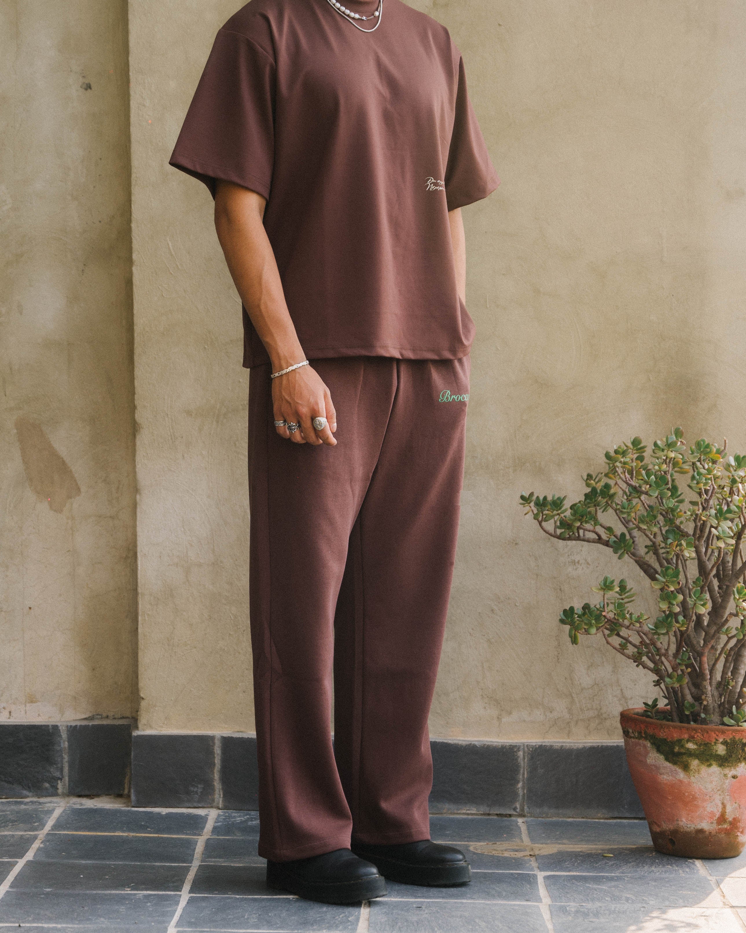 GREEN MONO TROUSER (BROWN)