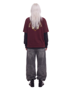 TWIN SKULL LAYERED TEE