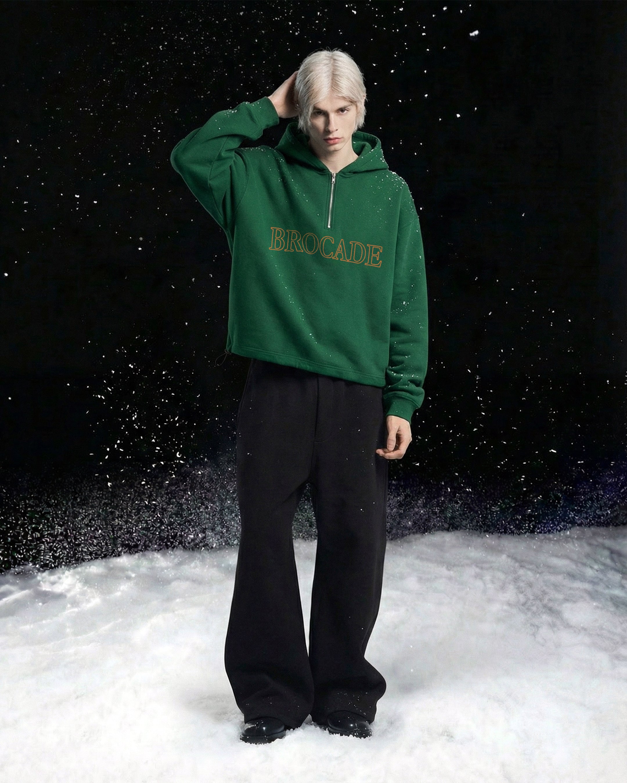 Velvet brocade pullover