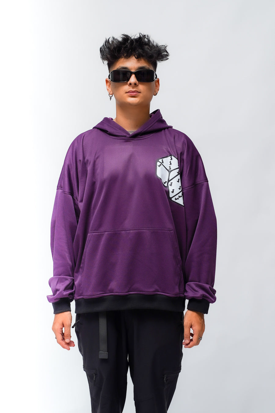 Dino Dice Hoodie Purple