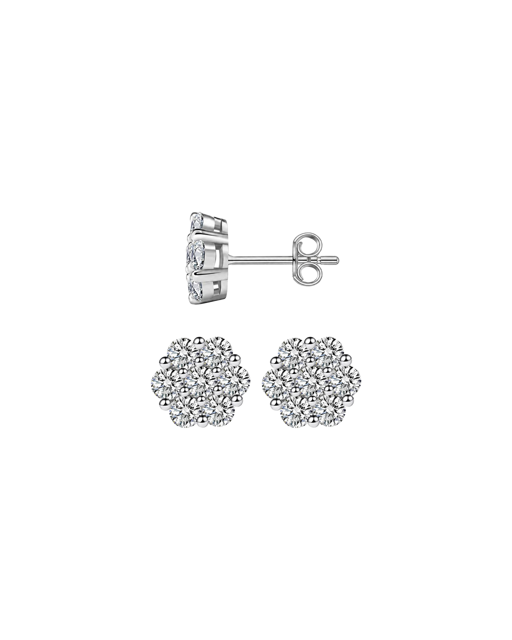 BROCADE ICYBLOOM FLORAL SHINE STUD EARRINGS