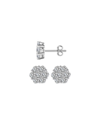 BROCADE ICYBLOOM FLORAL SHINE STUD EARRINGS
