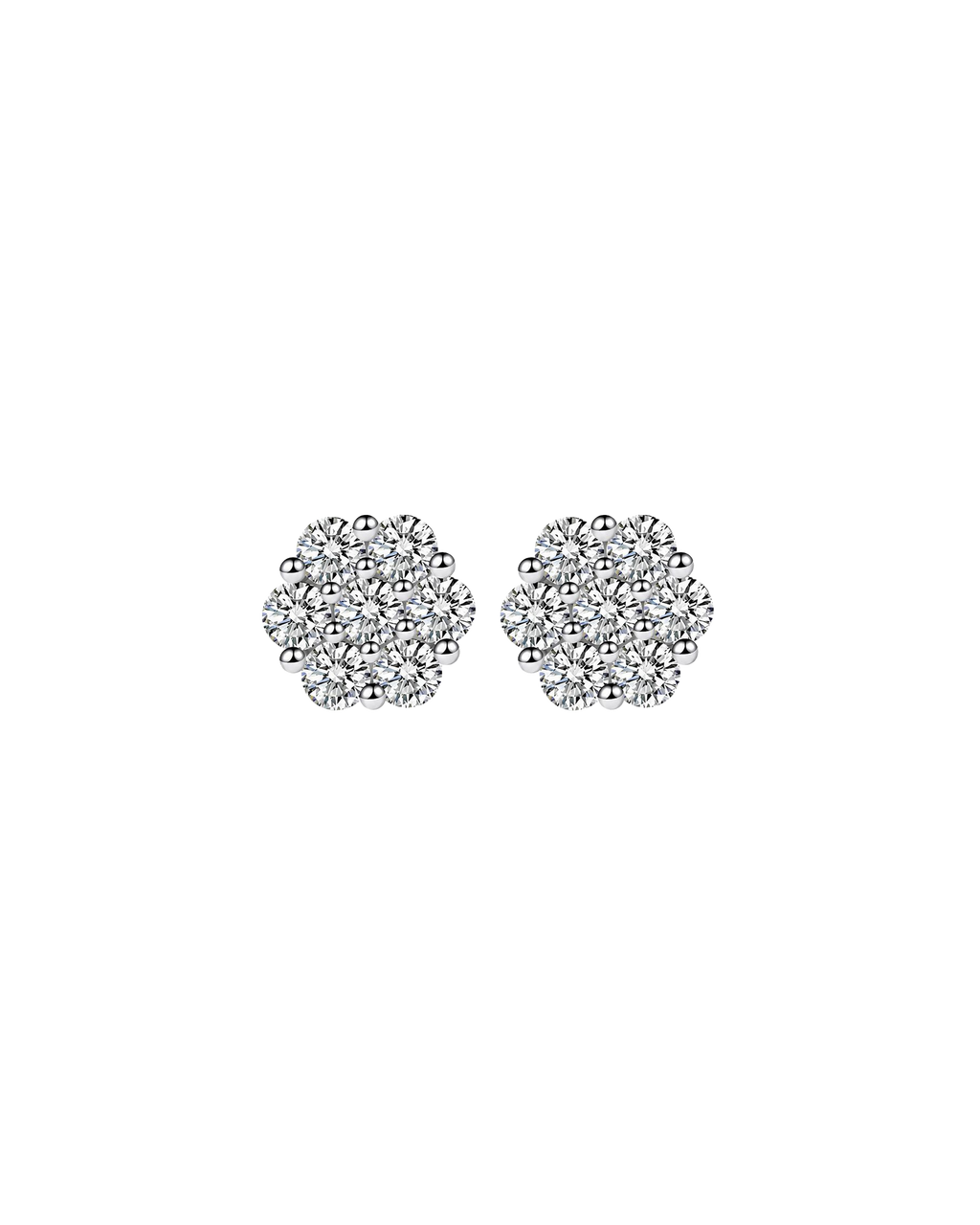 BROCADE ICYBLOOM FLORAL SHINE STUD EARRINGS