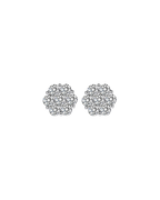 BROCADE ICYBLOOM FLORAL SHINE STUD EARRINGS