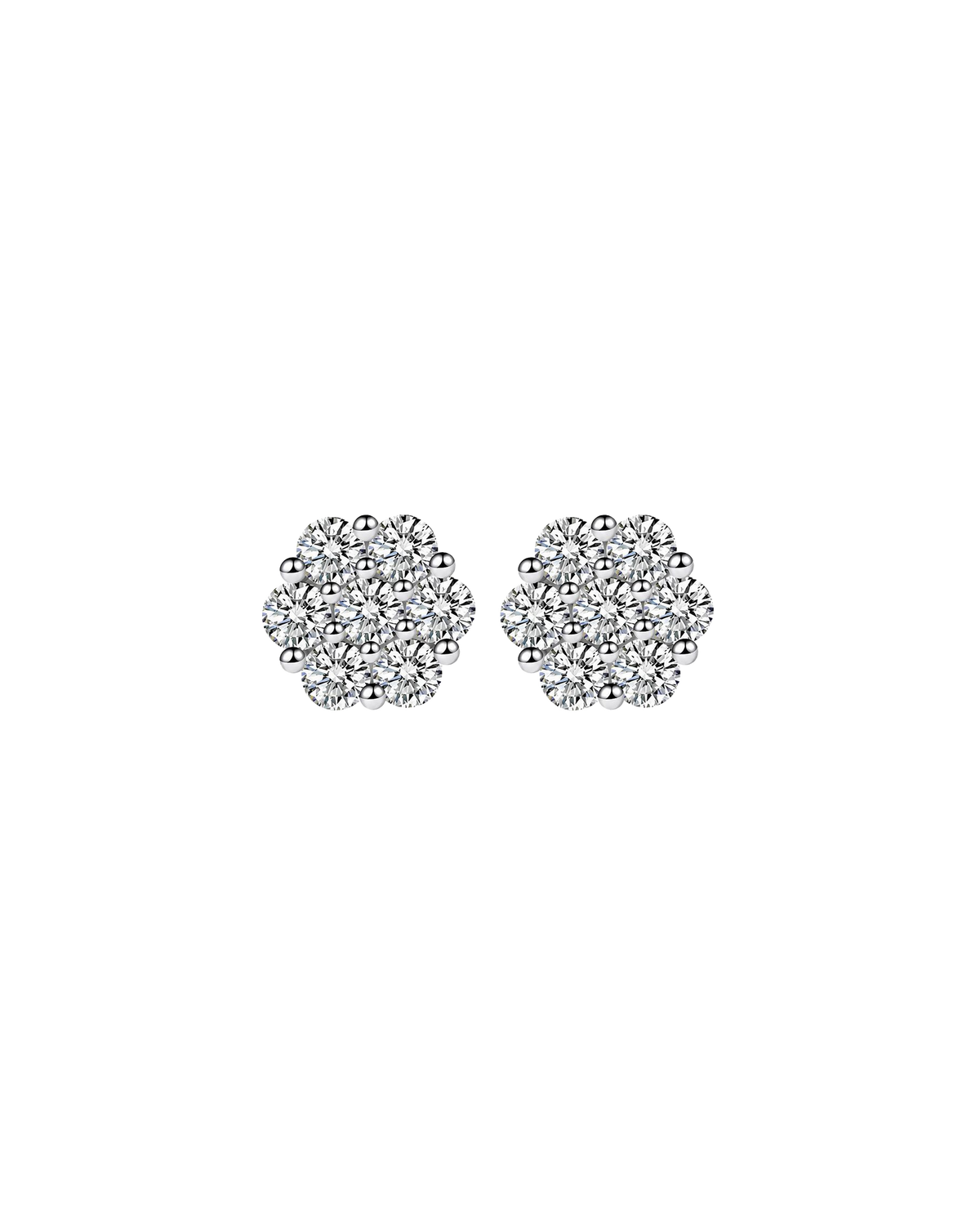 BROCADE ICYBLOOM FLORAL SHINE STUD EARRINGS