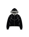 Brocade Faux Fur Hoodie Zipup