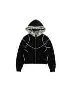 Brocade Faux Fur Hoodie Zipup