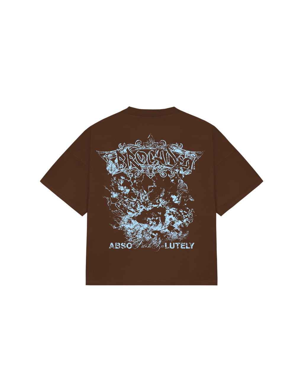 METAL HEART TEE-BROWN