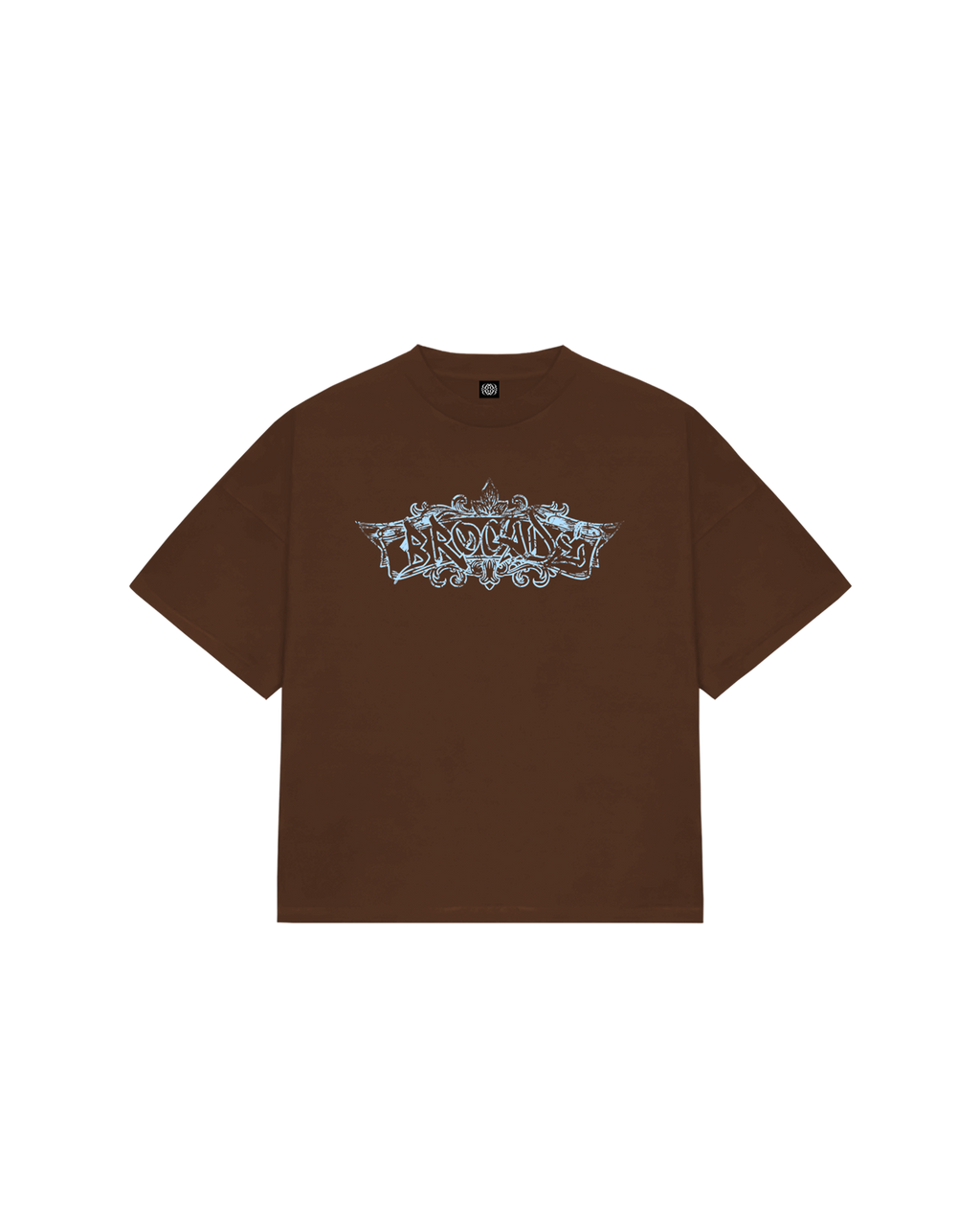 METAL HEART TEE-BROWN
