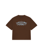 METAL HEART TEE-BROWN