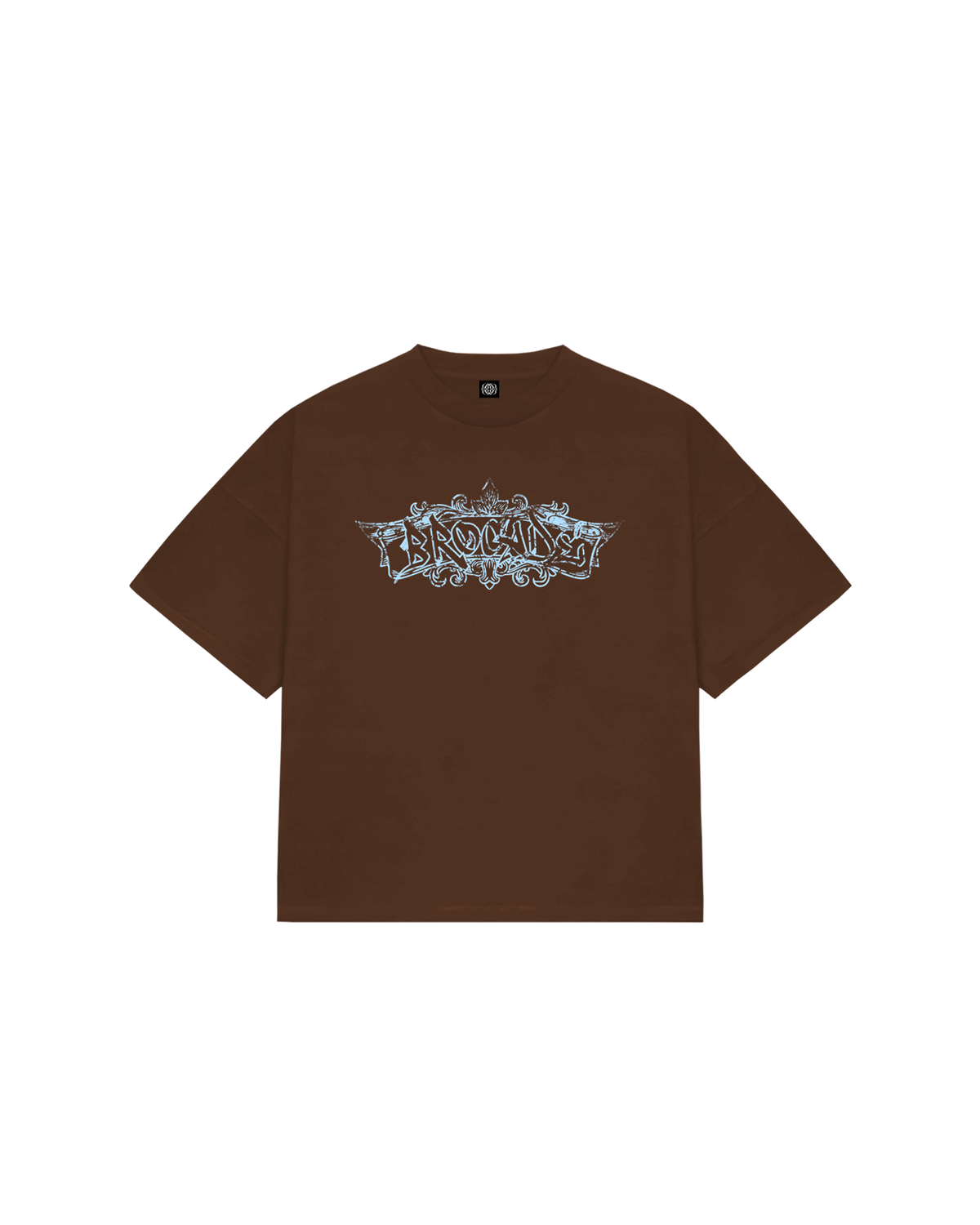 METAL HEART TEE-BROWN