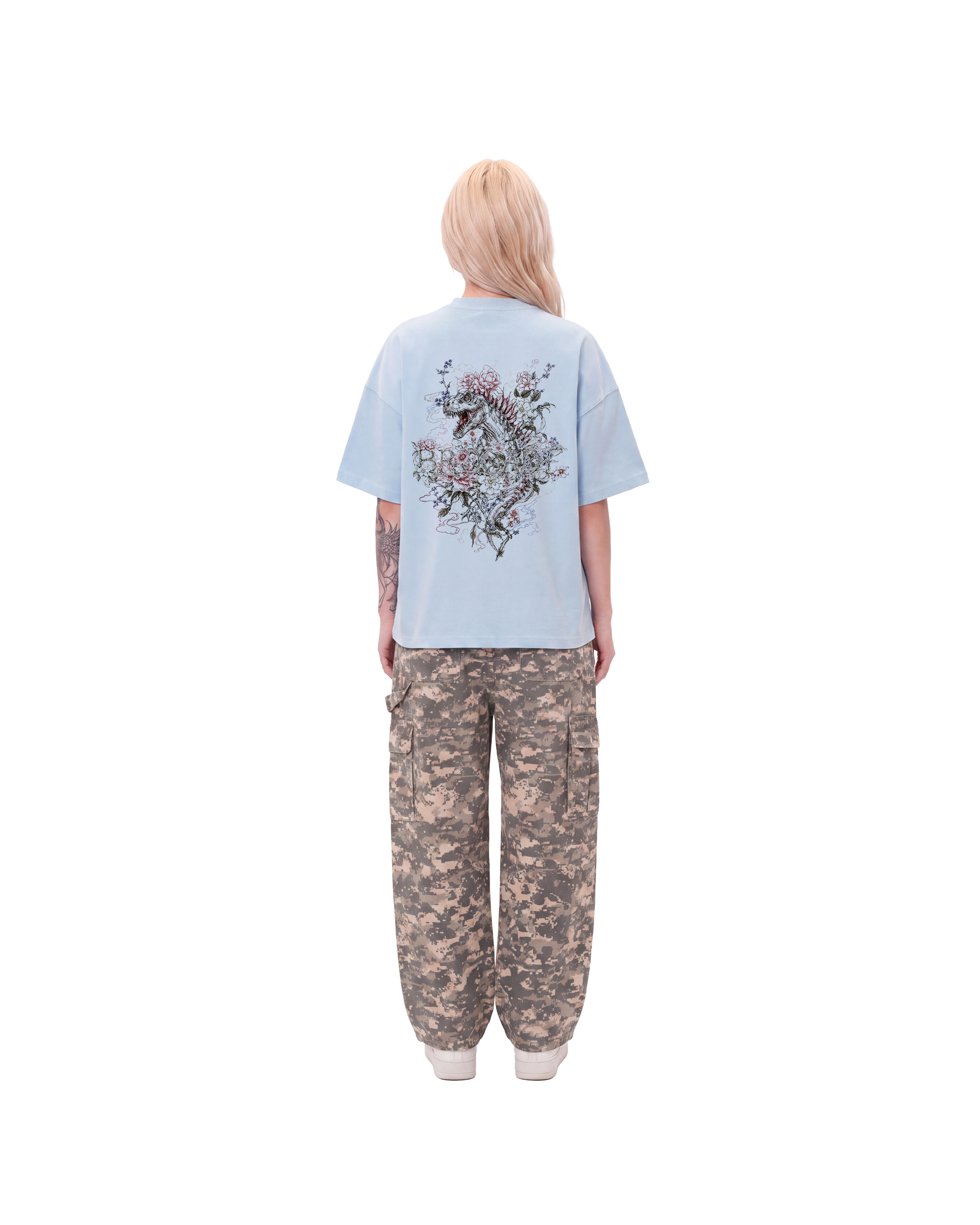 FLOWER OF BROCADE SKY BLUE