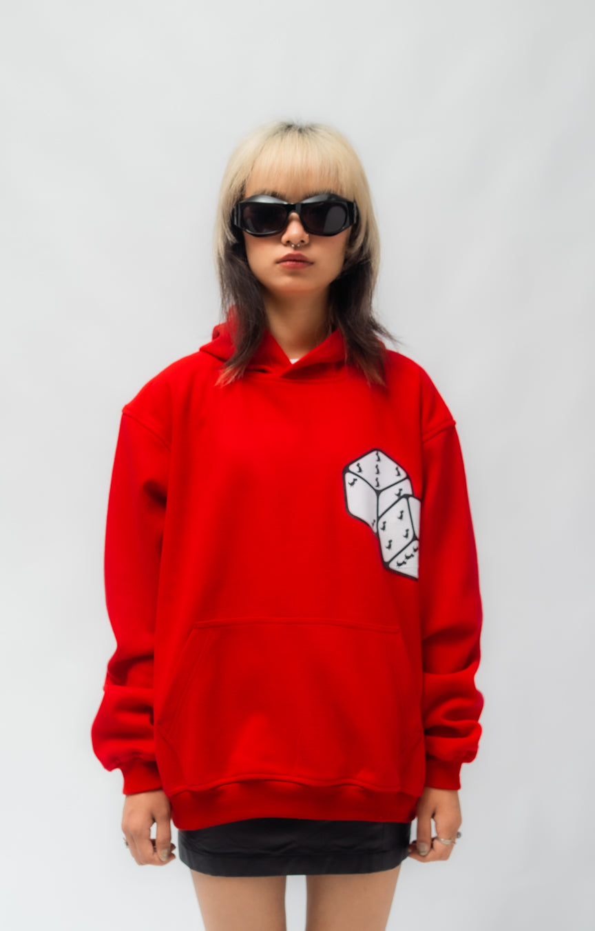 DINO DICE HOODIE RED