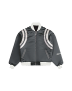SATIN GREY BOMBER JACKET