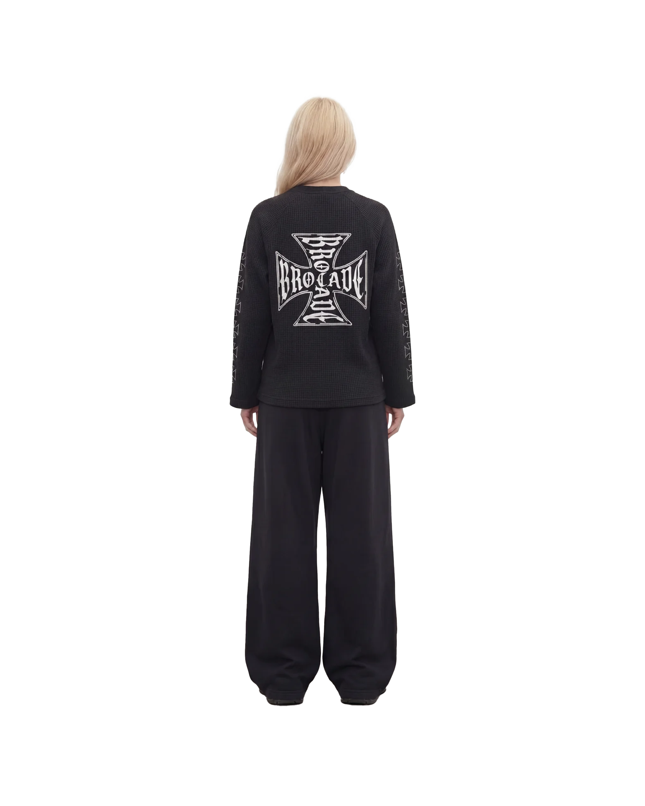 CROSSOVER RAGLAN SWEATSHIRT BLACK