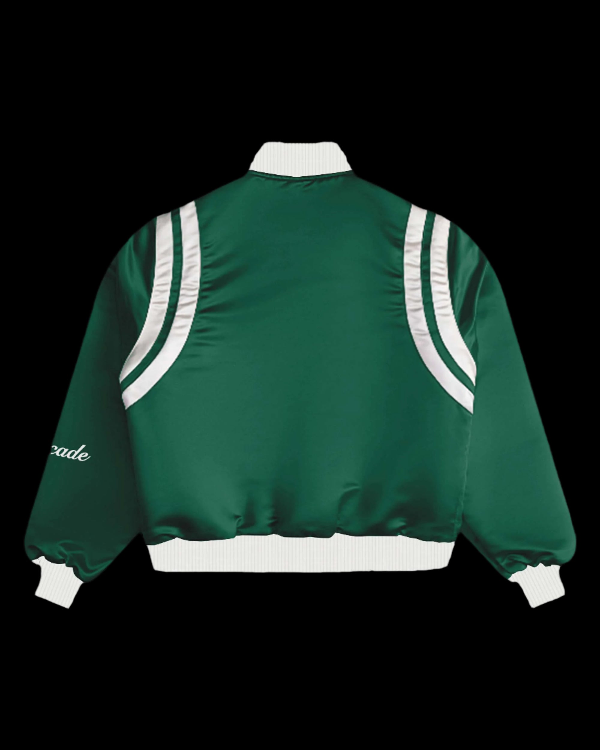 SATIN GREEN BOMBER JACKET
