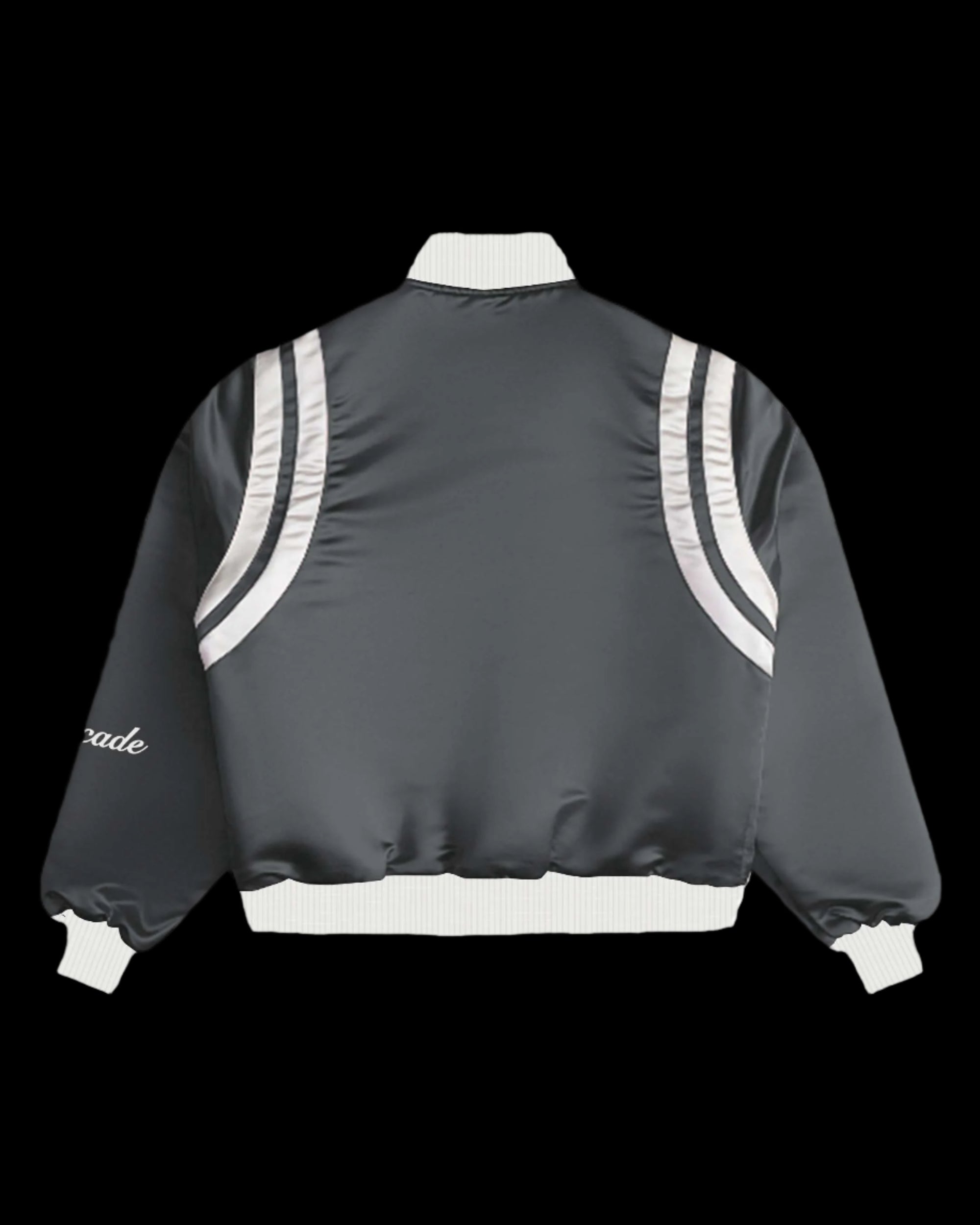 SATIN GREY BOMBER JACKET