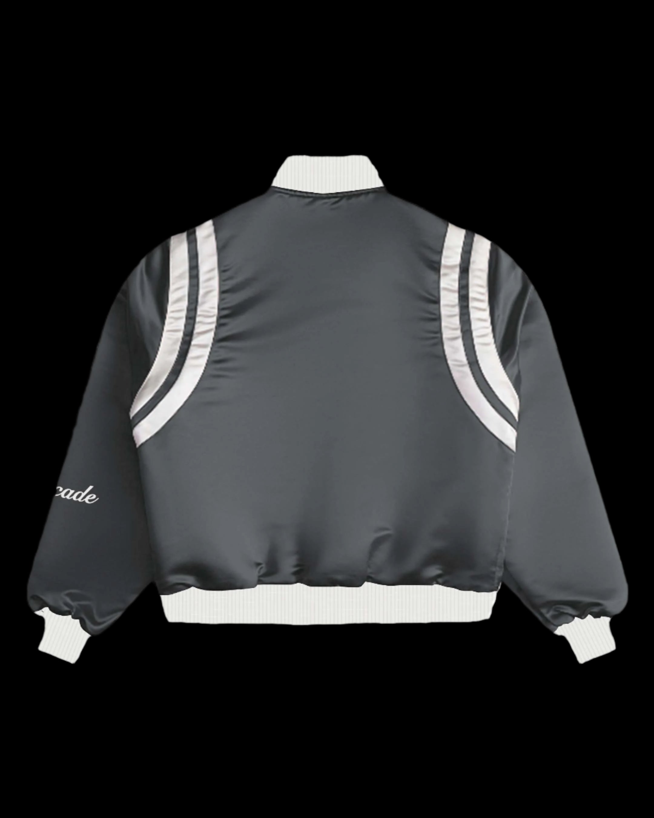 SATIN GREY BOMBER JACKET