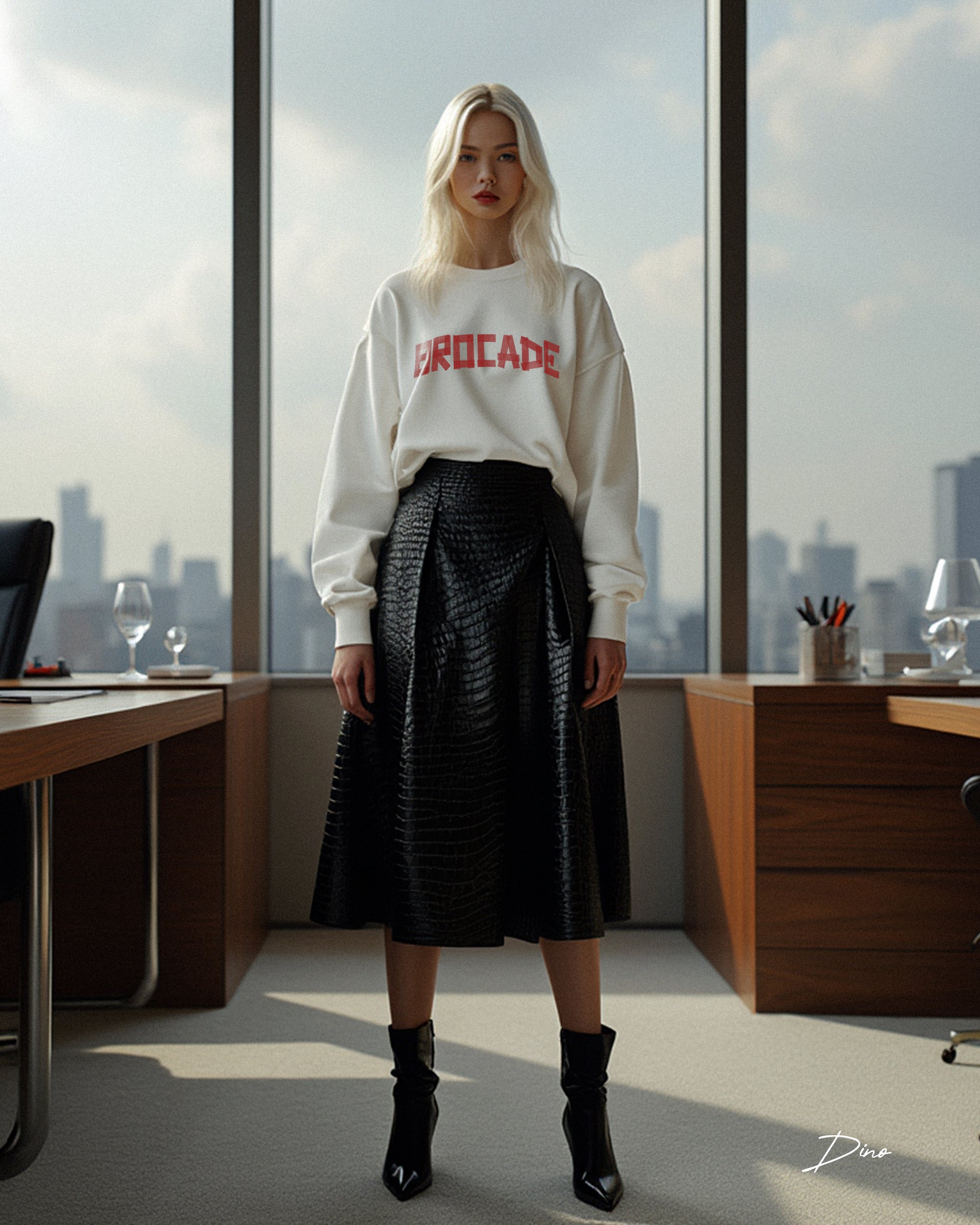 BROCADE TAPE SWEATSHIRT (WHITE)