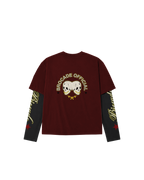 TWIN SKULL LAYERED TEE