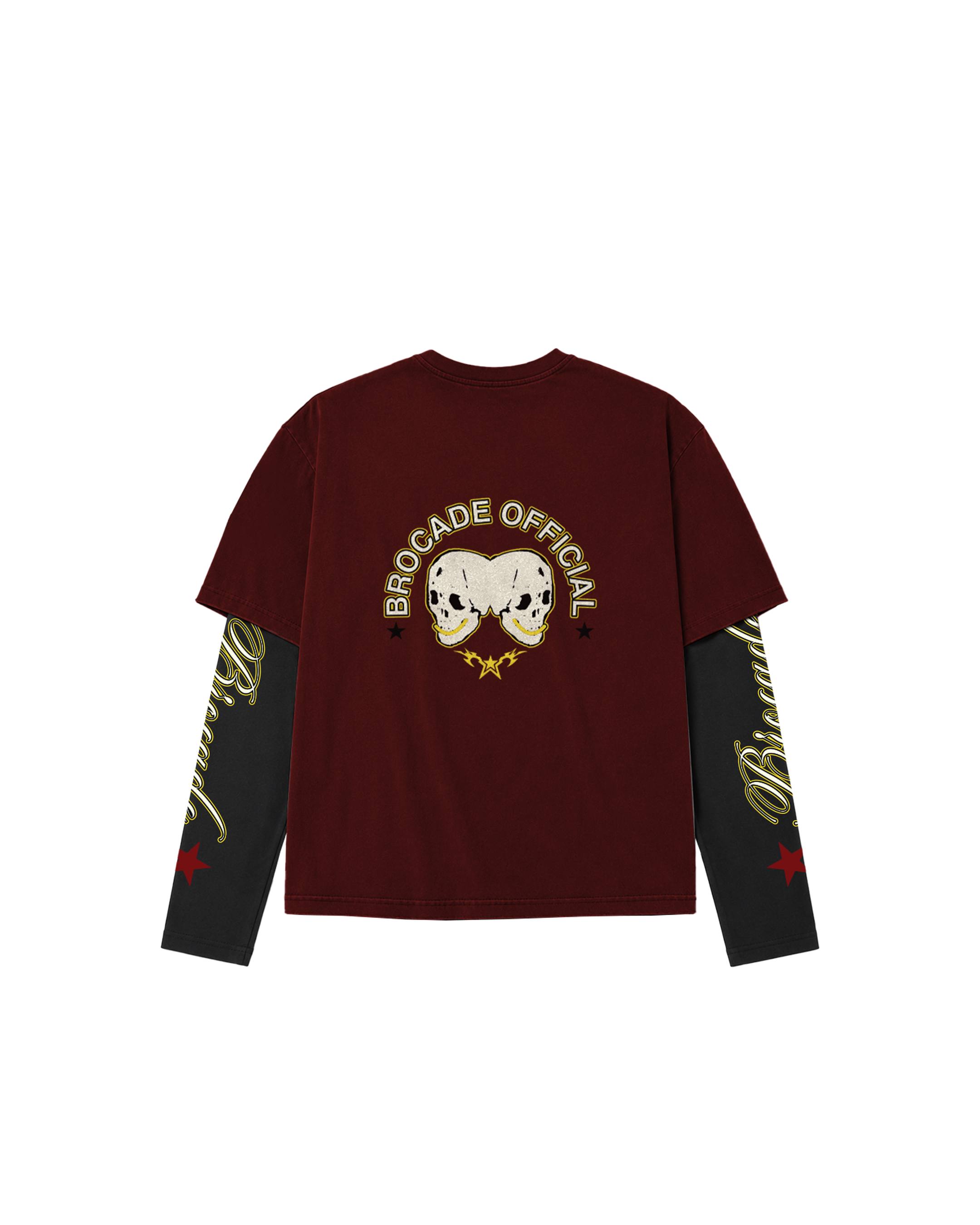 TWIN SKULL LAYERED TEE