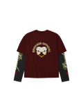 TWIN SKULL LAYERED TEE
