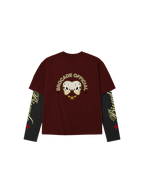 TWIN SKULL LAYERED TEE