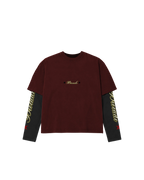 TWIN SKULL LAYERED TEE
