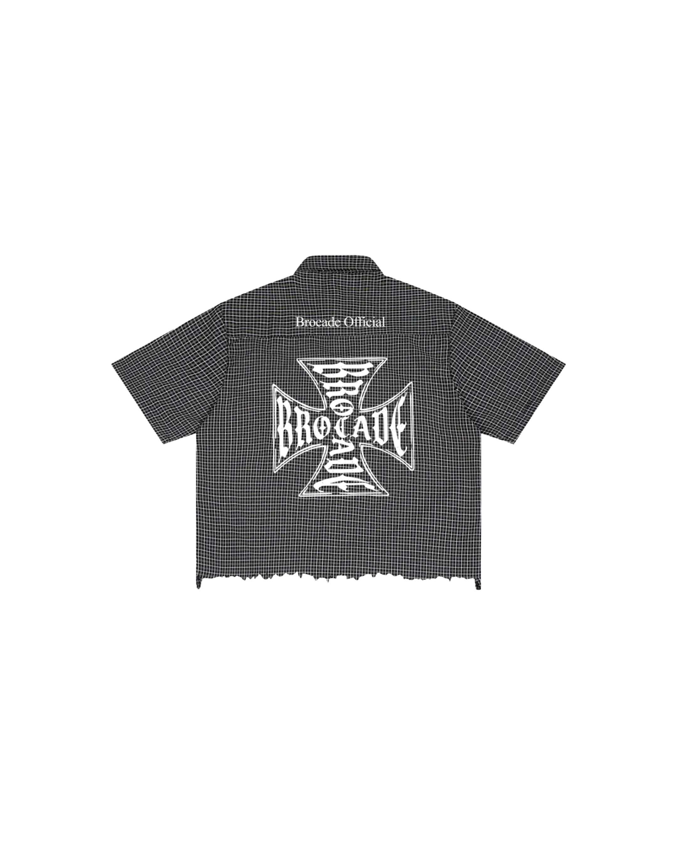 Unisex Distressed Plaid Boxy Shirt