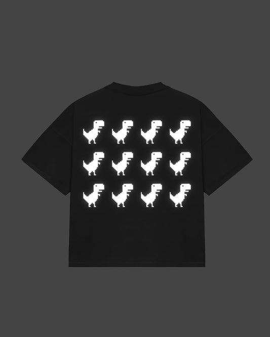 BLACK REFLECTIVE DINO EXCLUSIVE TEE