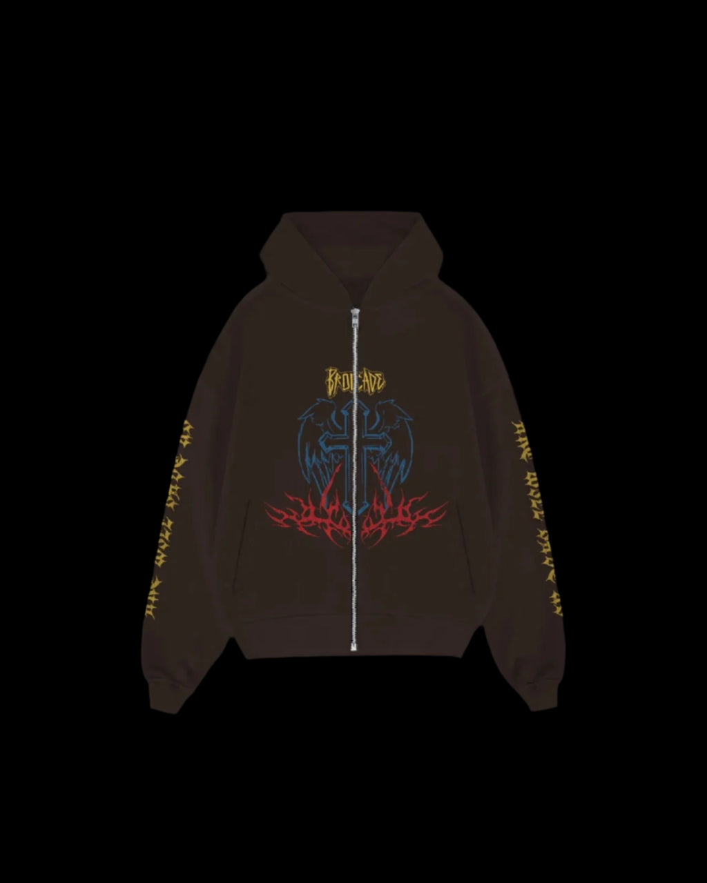 AWSU FUR BROWN ZIP UP HOODIE