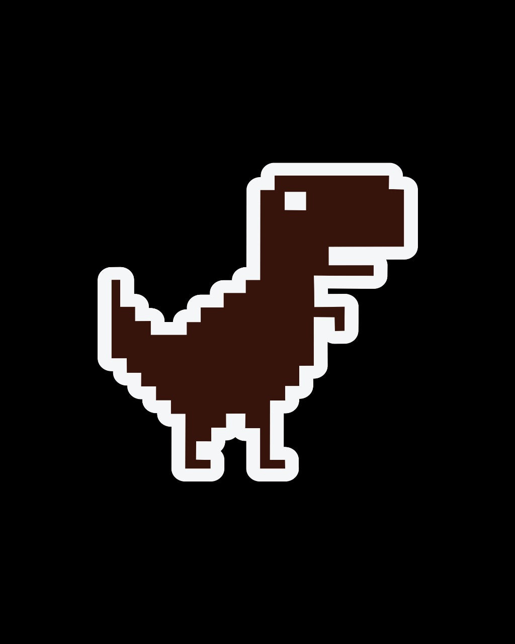 BROWN DINO STICKER
