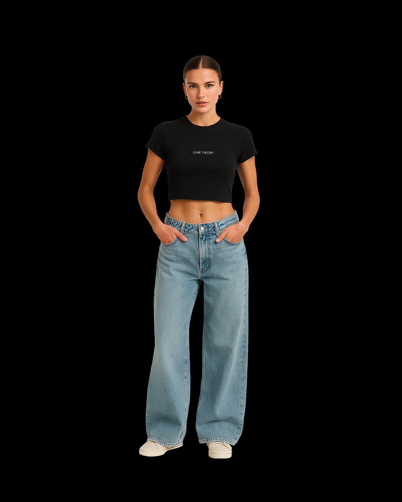 CORE THEORY ELEMENT CROP HALF (BLACK)