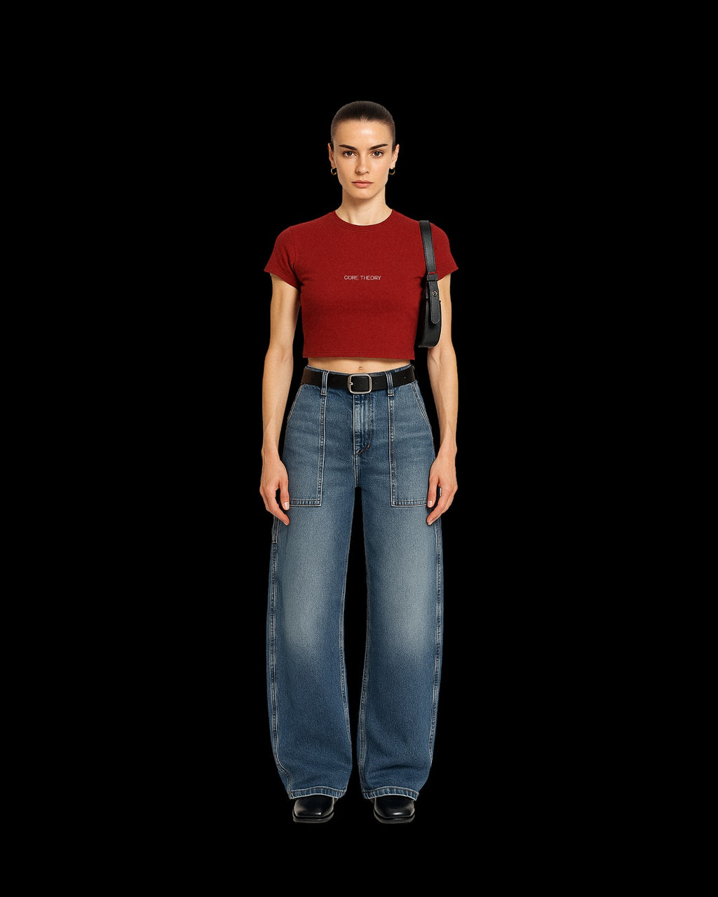CORE THEORY ELEMENT CROP HALF (RED)