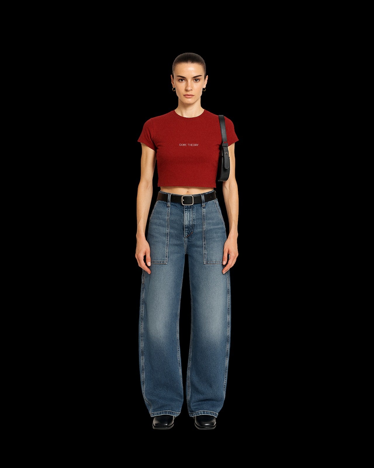 CORE THEORY ELEMENT CROP HALF (RED)
