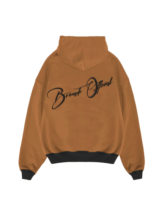 Beige Suede Hoodie Back