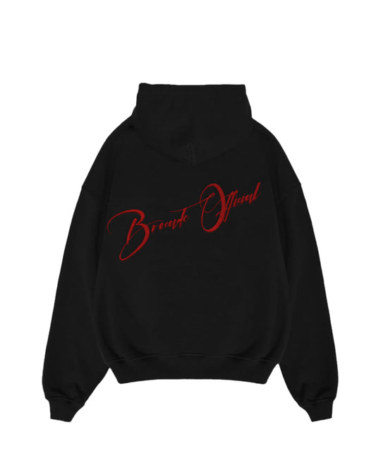 Black Suede Hoodie Back