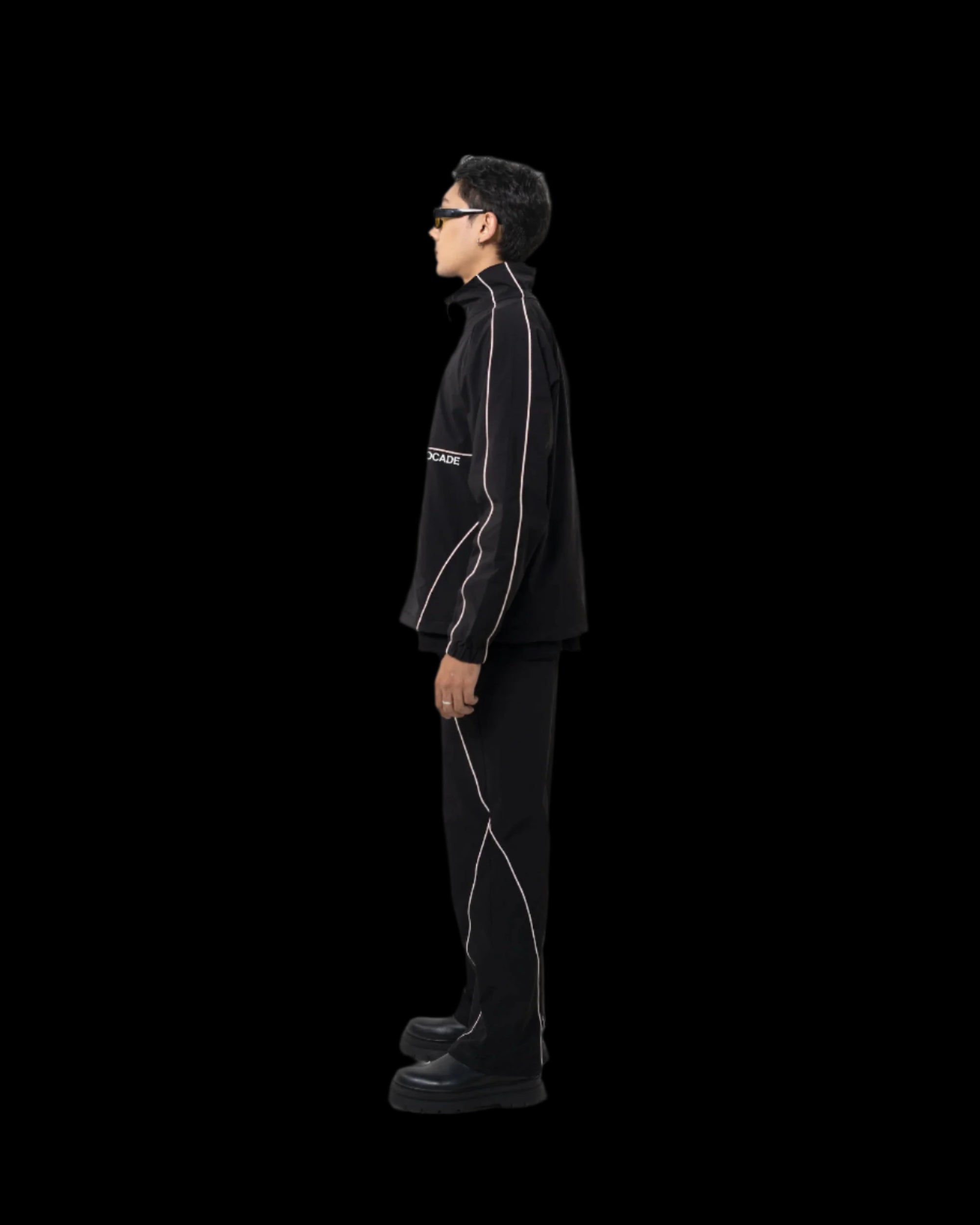 TRICOLOR PIPED ELEGANCE JACKET BLACK