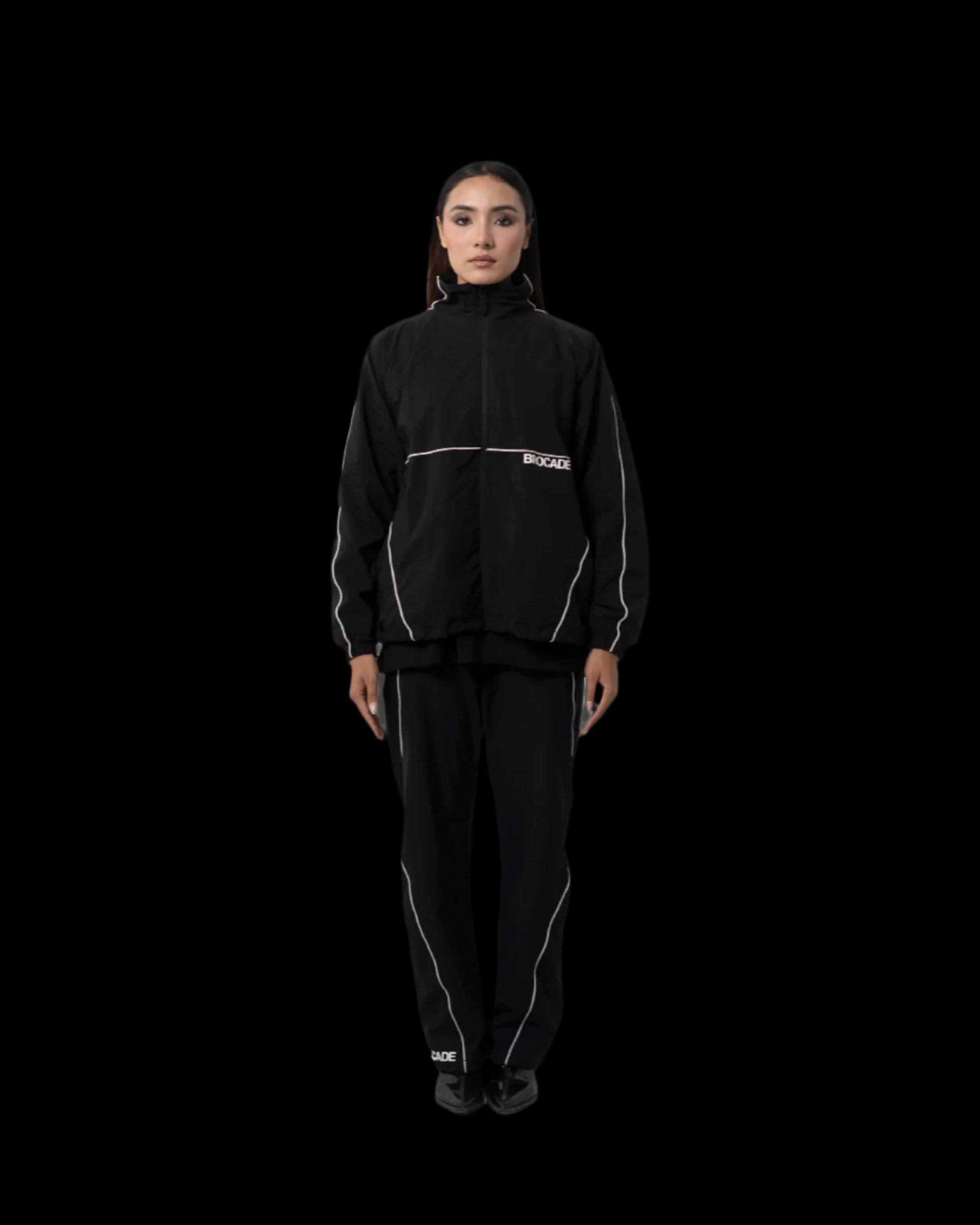TRICOLOR PIPED ELEGANCE TROUSER BLACK