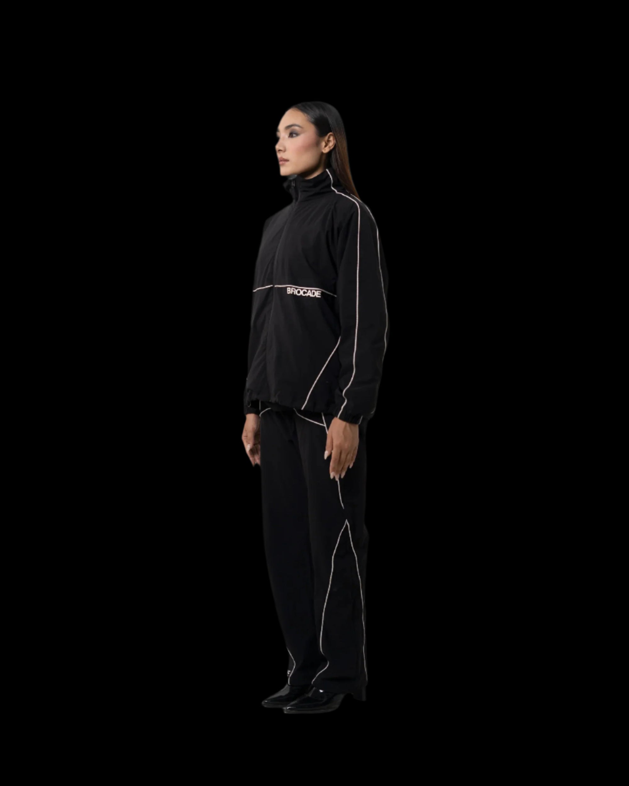 TRICOLOR PIPED ELEGANCE TROUSER BLACK