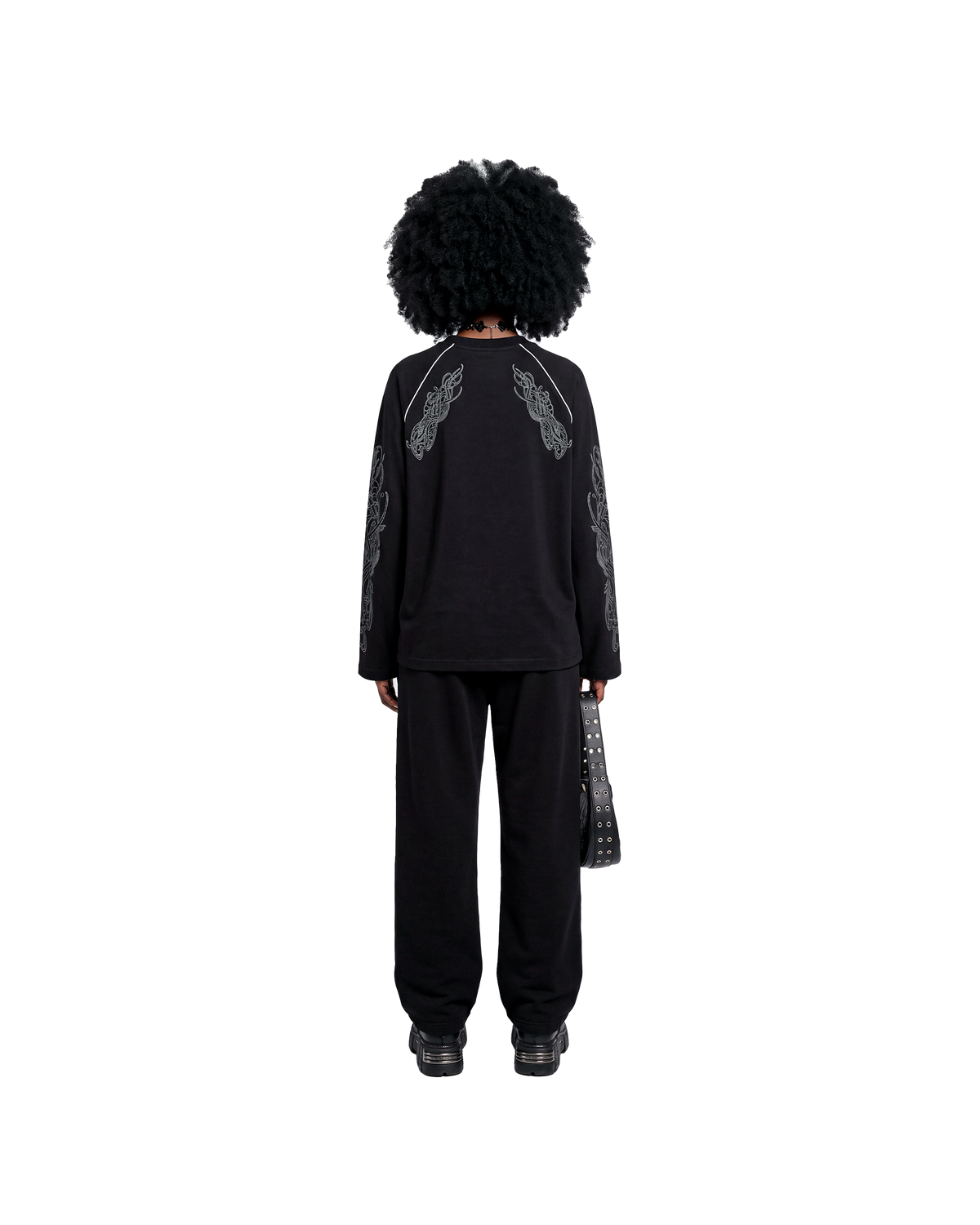 BLACK PIPING SWEATSHIRT