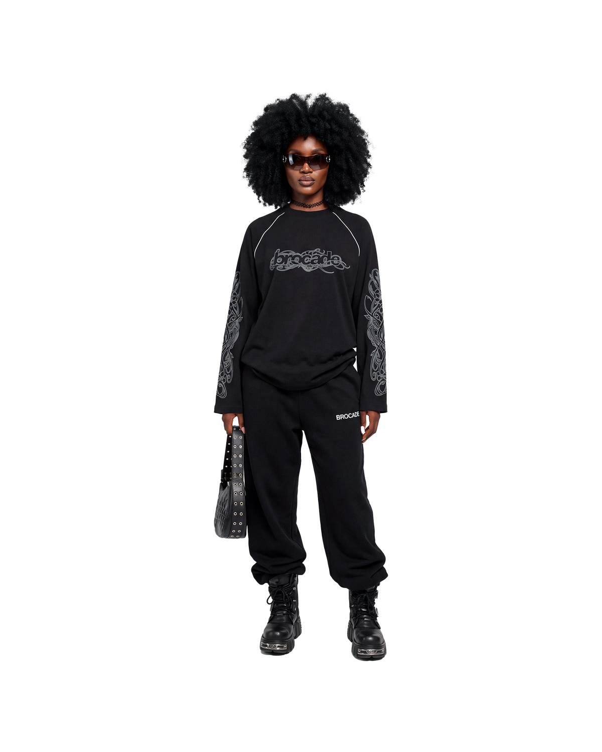 BLACK PIPING SWEATSHIRT