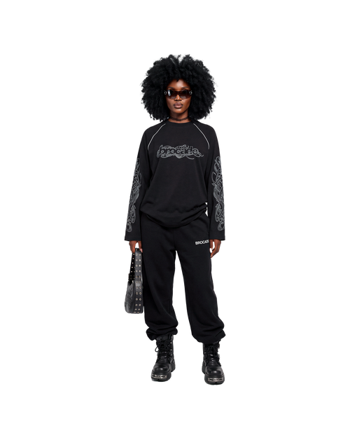 BLACK PIPING SWEATSHIRT