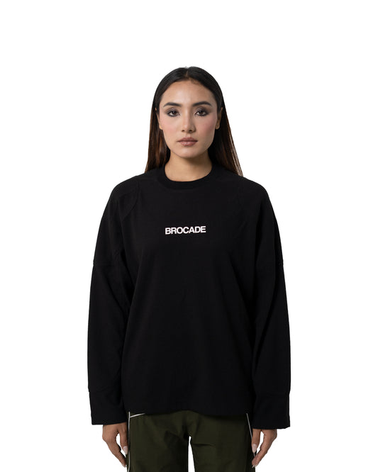 SEAMLINE SLEEVE SWEATSHIRT BLACK