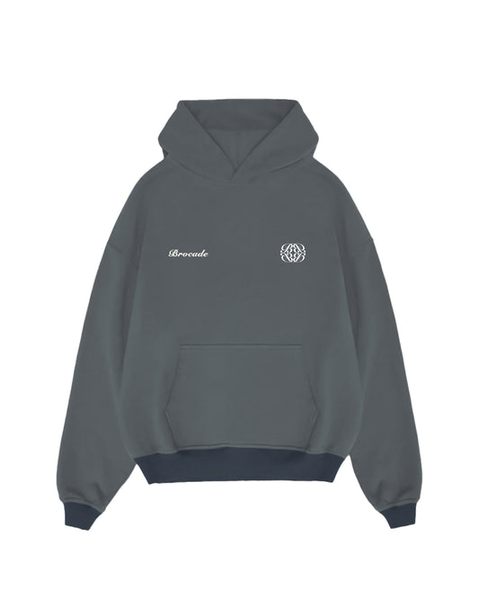 BLUE GREY BASIC HOODIE